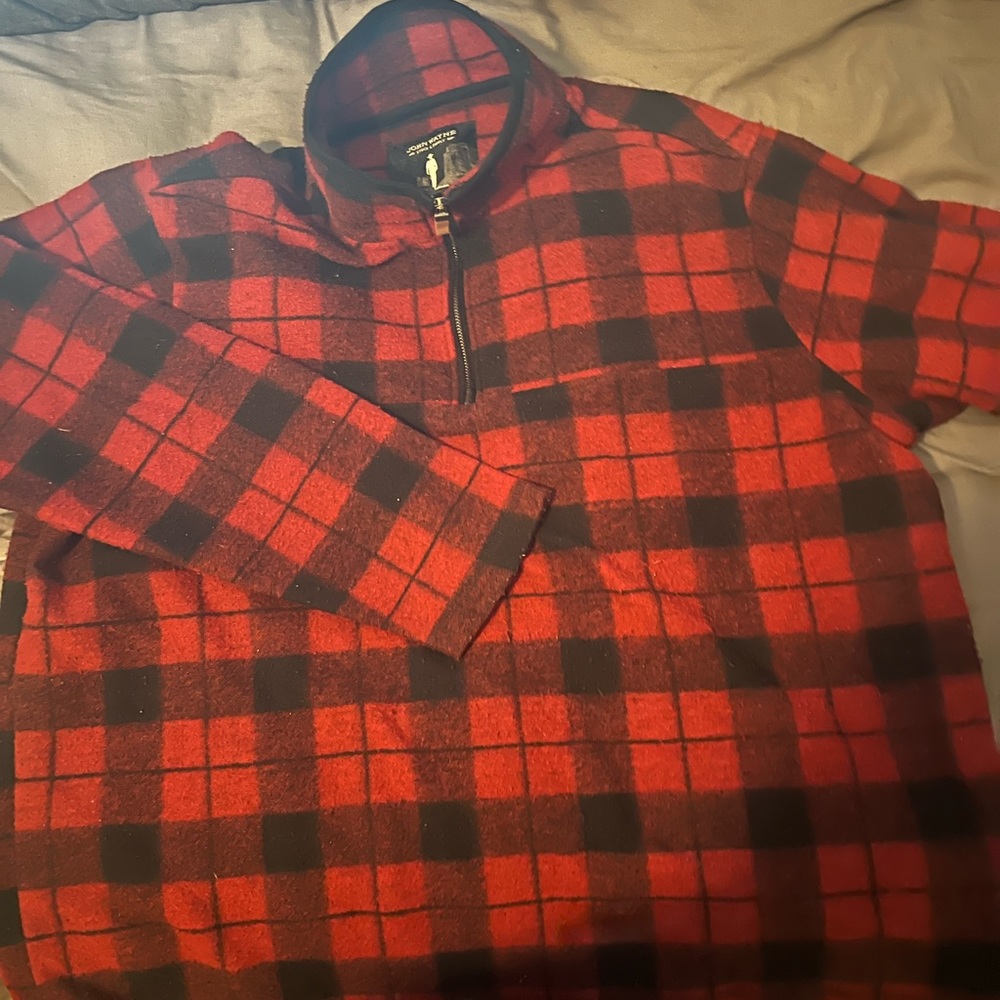 John Wayne black and red plaid jacket